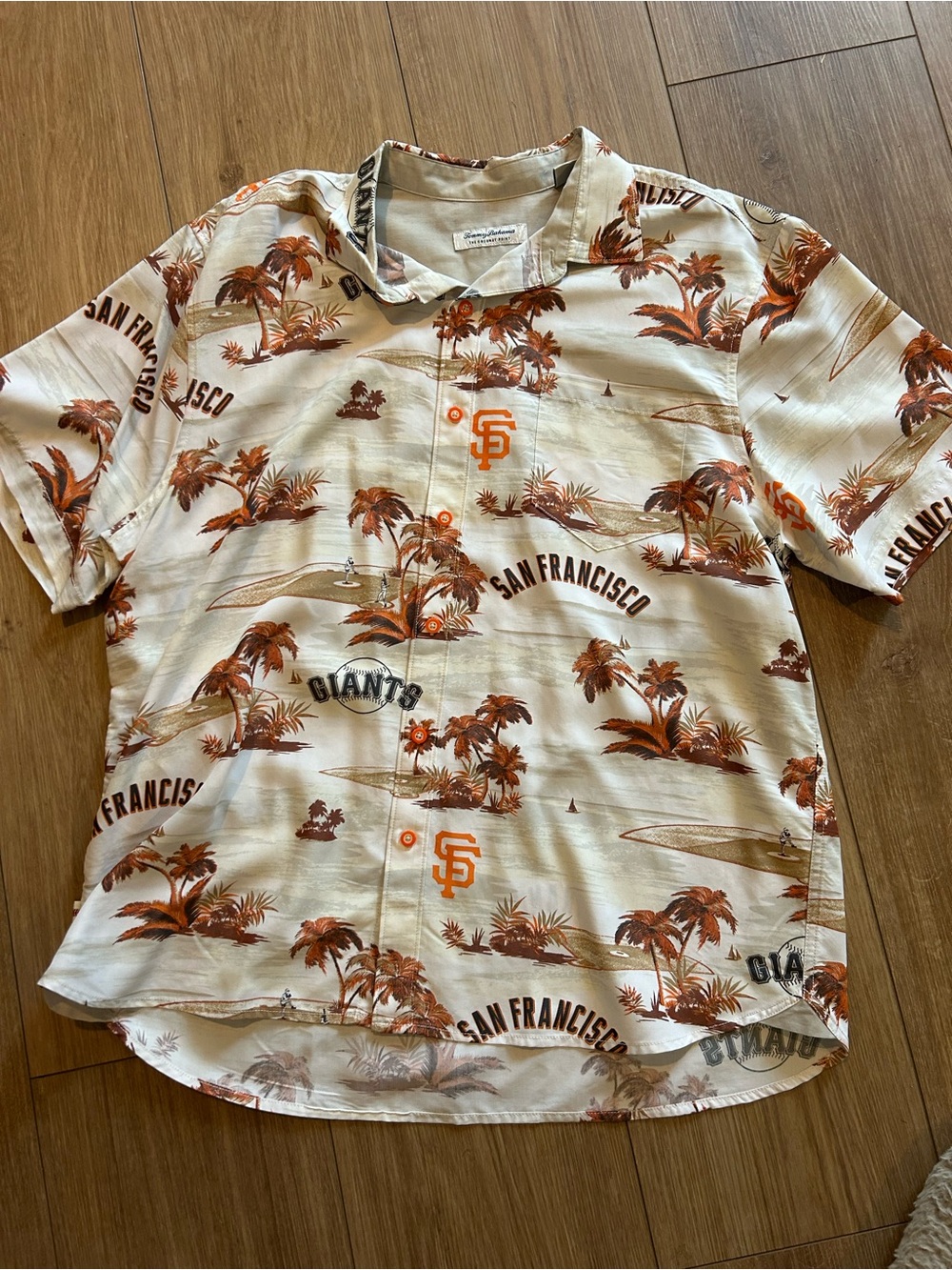 Tommy Bahama Cream & Orange San Francisco Giants Hawaiian Shirt